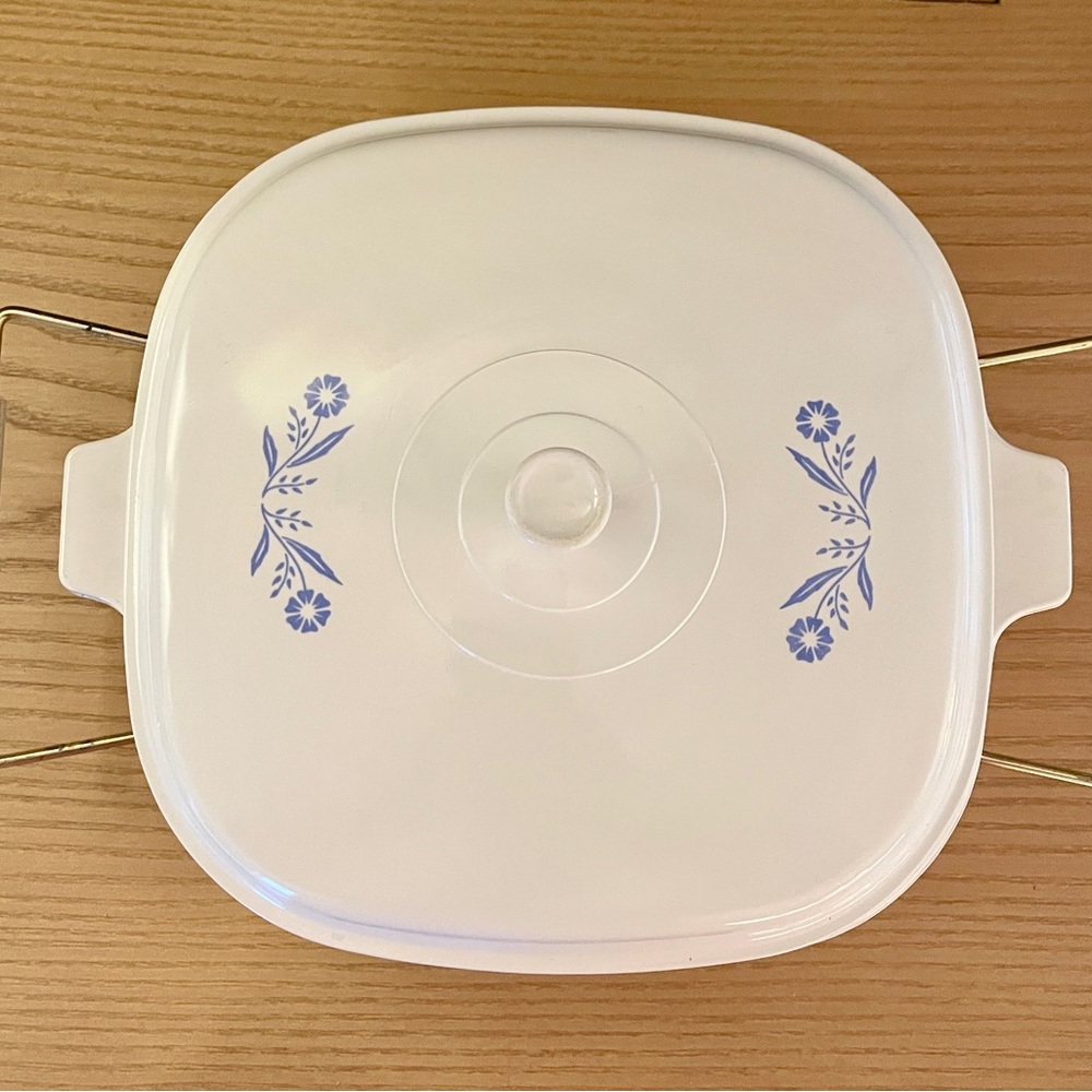 Vintage  Corningware Cornflower Blue Baking Dish with Pyroceram Lid and Carrier - Picture 3 of 10